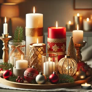 Lumanari si suporturi decorative de Craciun
