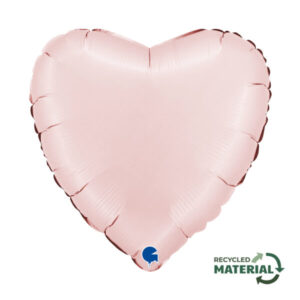 Inima Satin Pastel Pink cu heliu ,46 cm
