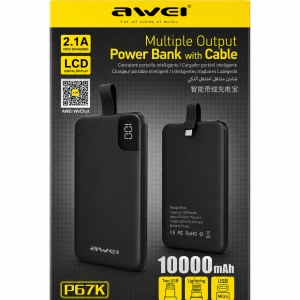Incarcator portabil Awei 10000mAh P67/ Black