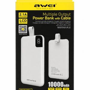 Incarcator portabil Awei 10000mAh P67/ White